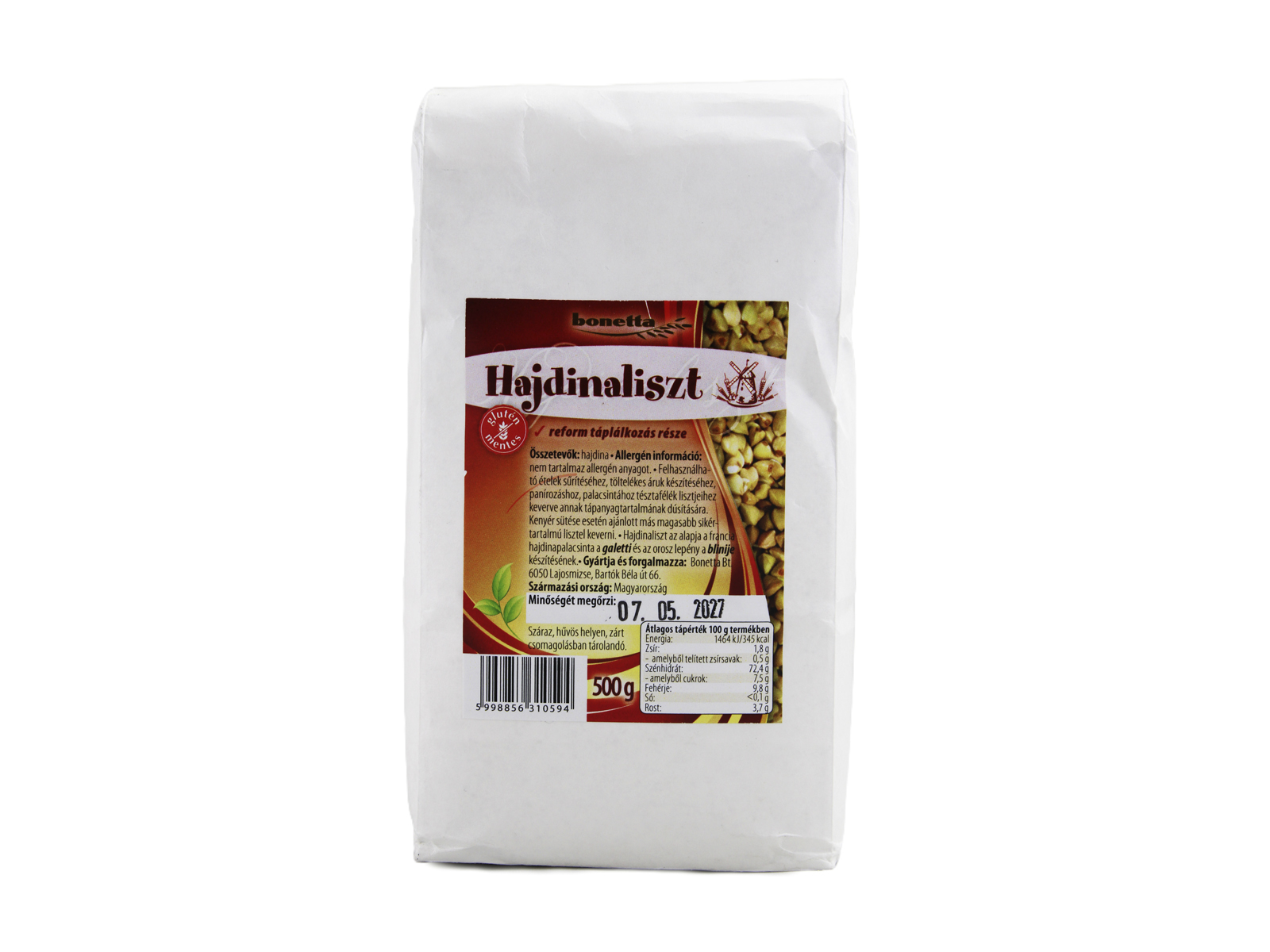 GLUTÉNMENTES BONETTA HAJDINALISZT 500G