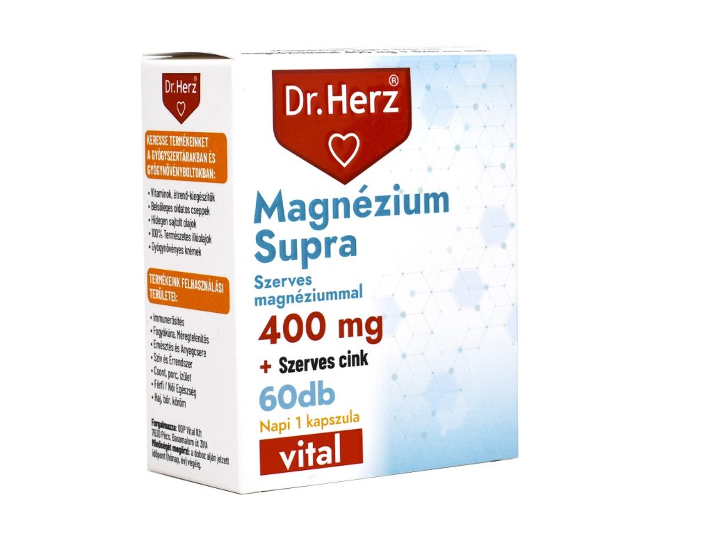 DR. HERZ MAGNÉZIUM SUPRA 400MG + SZERVES CINK KAPSZULA 60DB