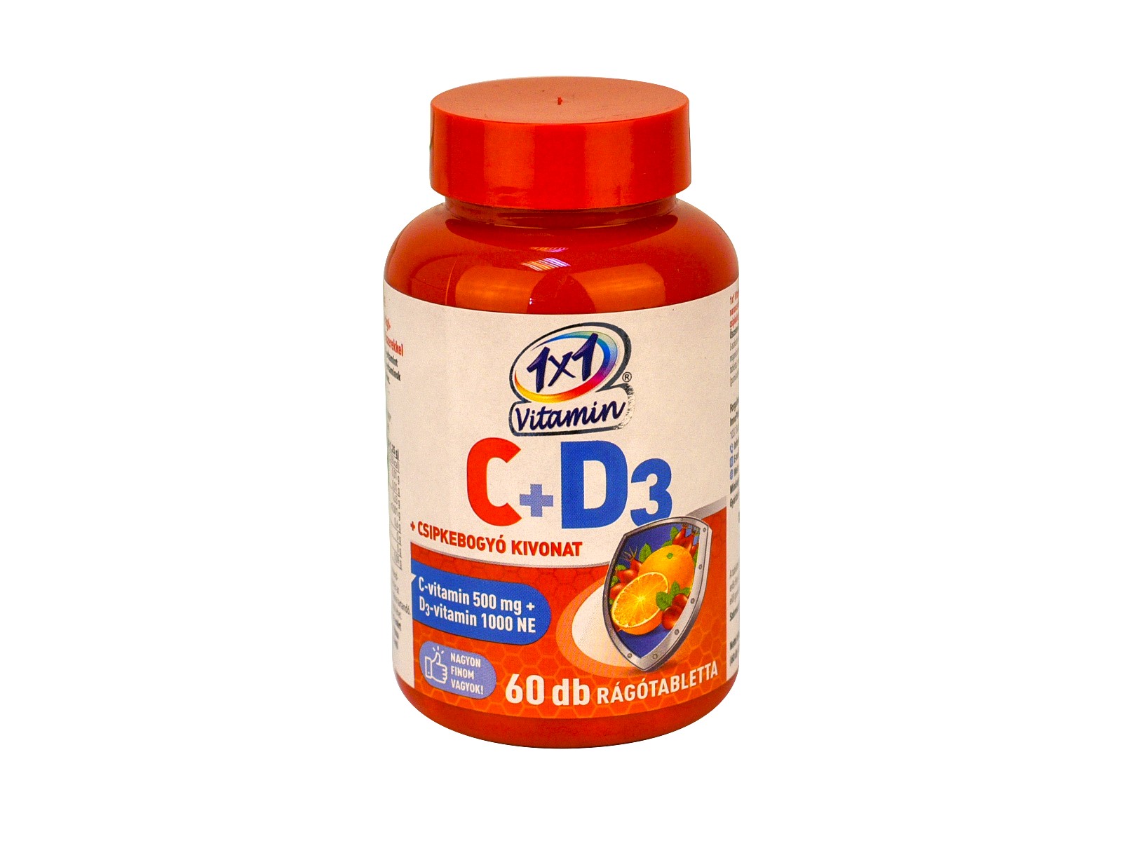 1X1 VITAMIN C-VITAMIN 500MG+D3 -VITAMIN CSIPKEBOGYÓKIVONAT NARANCS ÍZŰ TABLETTA  60DB