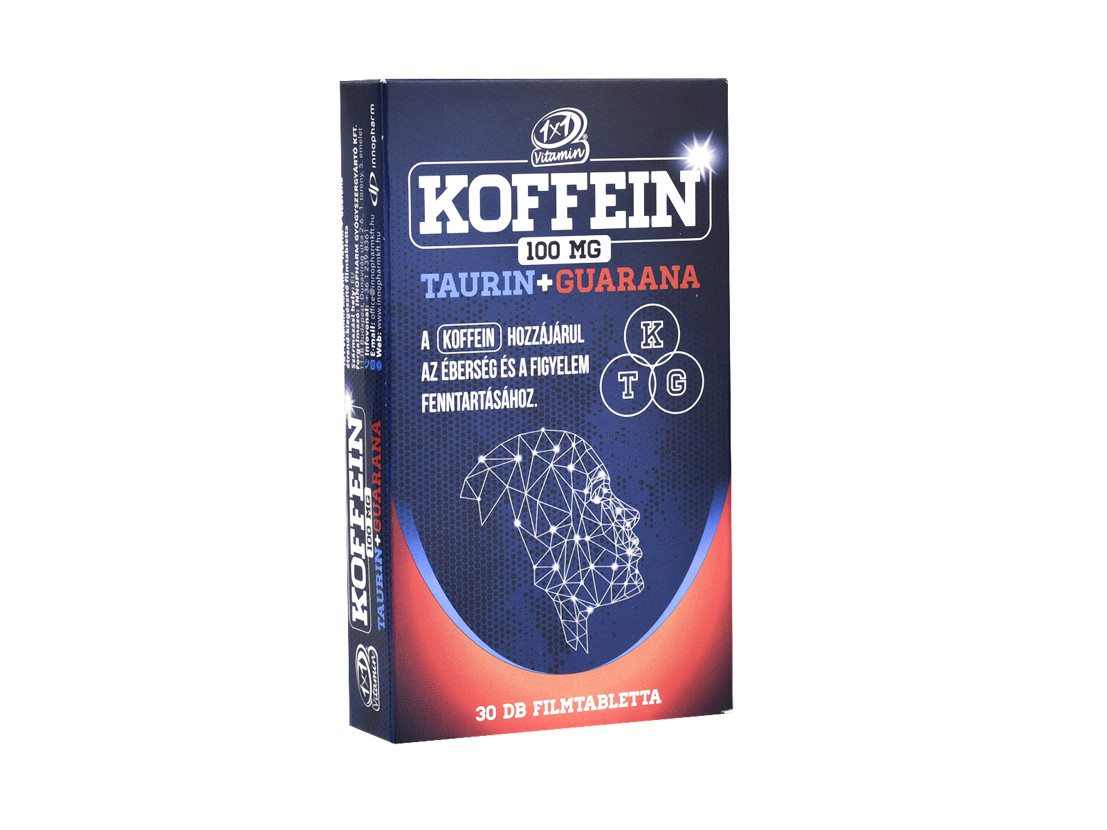 1X1 VITAMIN KOFFEIN+TAURIN+GUARANA FILMTABLETTA 30DB