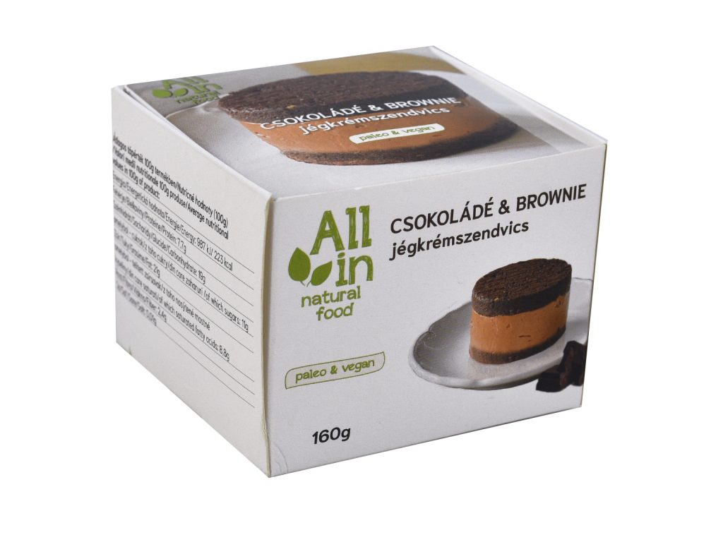 ALL IN NATURAL FOOD CSOKOLÁDÉ- BROWNIE JÉGKRÉMSZENDVICS 160G [F]