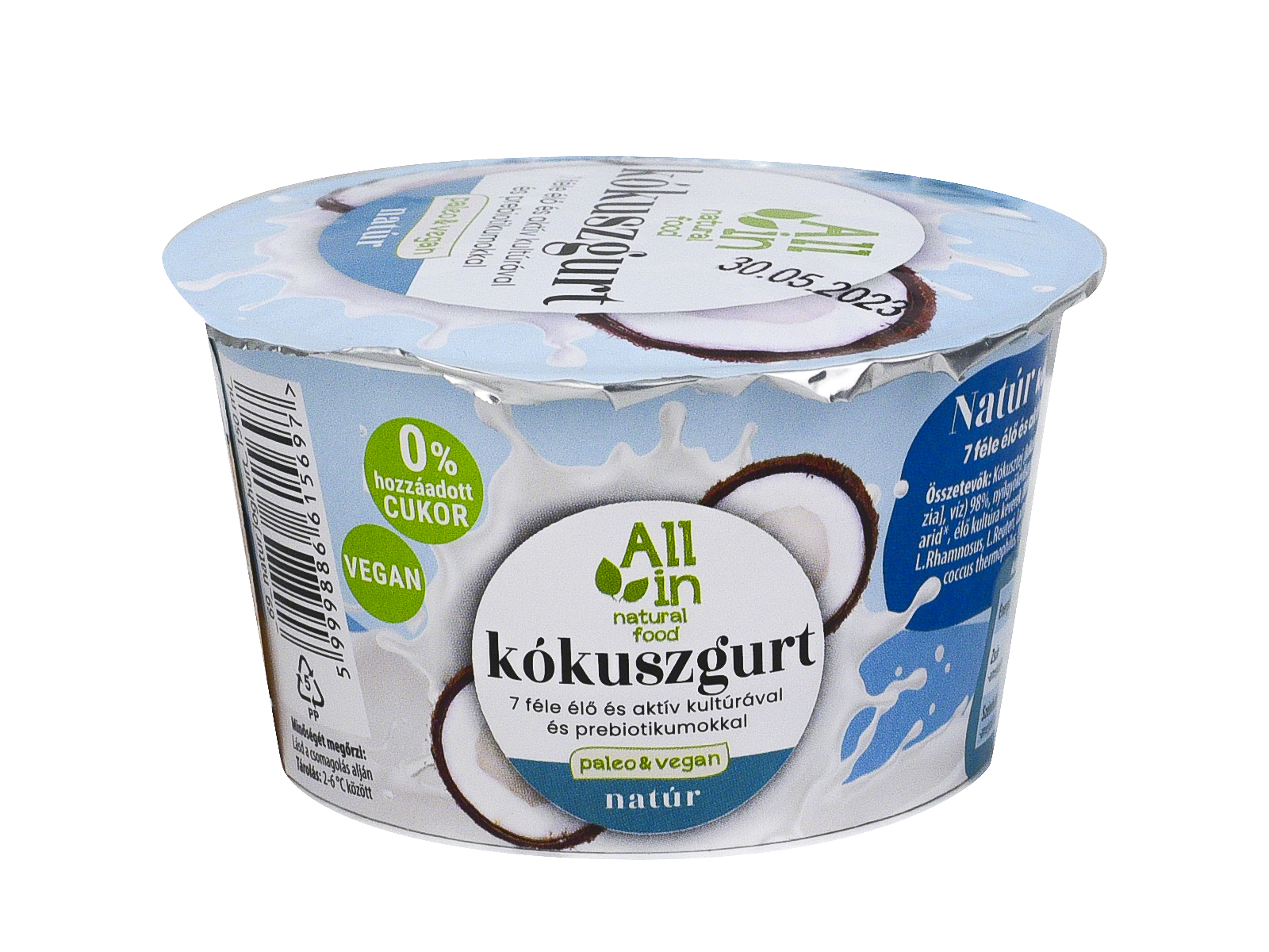 ALL IN NATURAL FOOD PALEO ÉS VEGÁN NATÚR ÉLŐFLÓRÁS KÓKUSZGURT 150G [H]