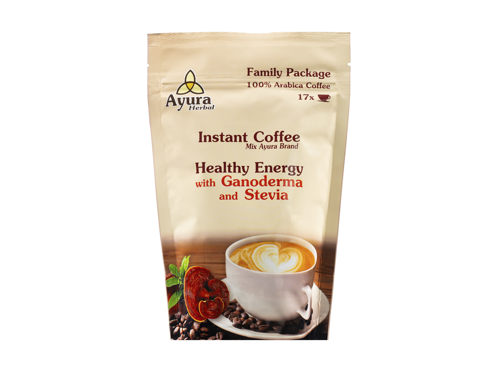 AYURA HERBAL INSTANT GANODERMA CAPPUCCINO STEVIAVAL 250G