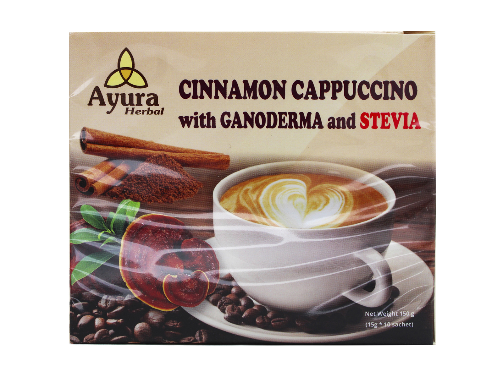 AYURA HERBAL VANILLA CAPPUCCINO WITH GANODERMA AND STEVIA INSTANT KÁVÉ 10DB