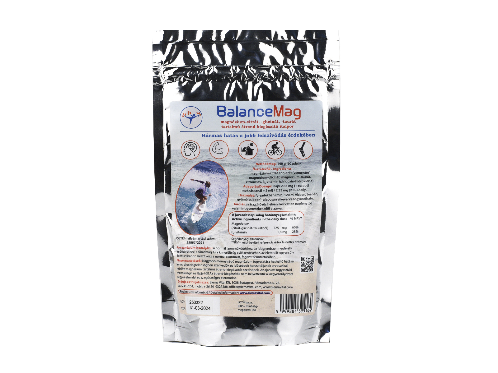 BALANCEMAG MAGNÉZIUM-CITRÁT-GLICINÁT-TAURÁT TARTALMÚ ÉTREND-KIEGÉSZÍTŐ ITALPOR 140G