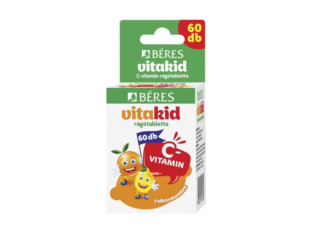 BÉRES VITAKID C-VITAMIN CUKORMENTES RÁGÓTABLETTA 60DB