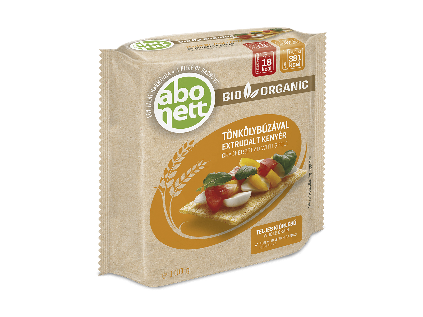 BIO ABONETT EXTRUDÁLT KENYÉR TÖNKÖLYBÚZÁVAL 100G