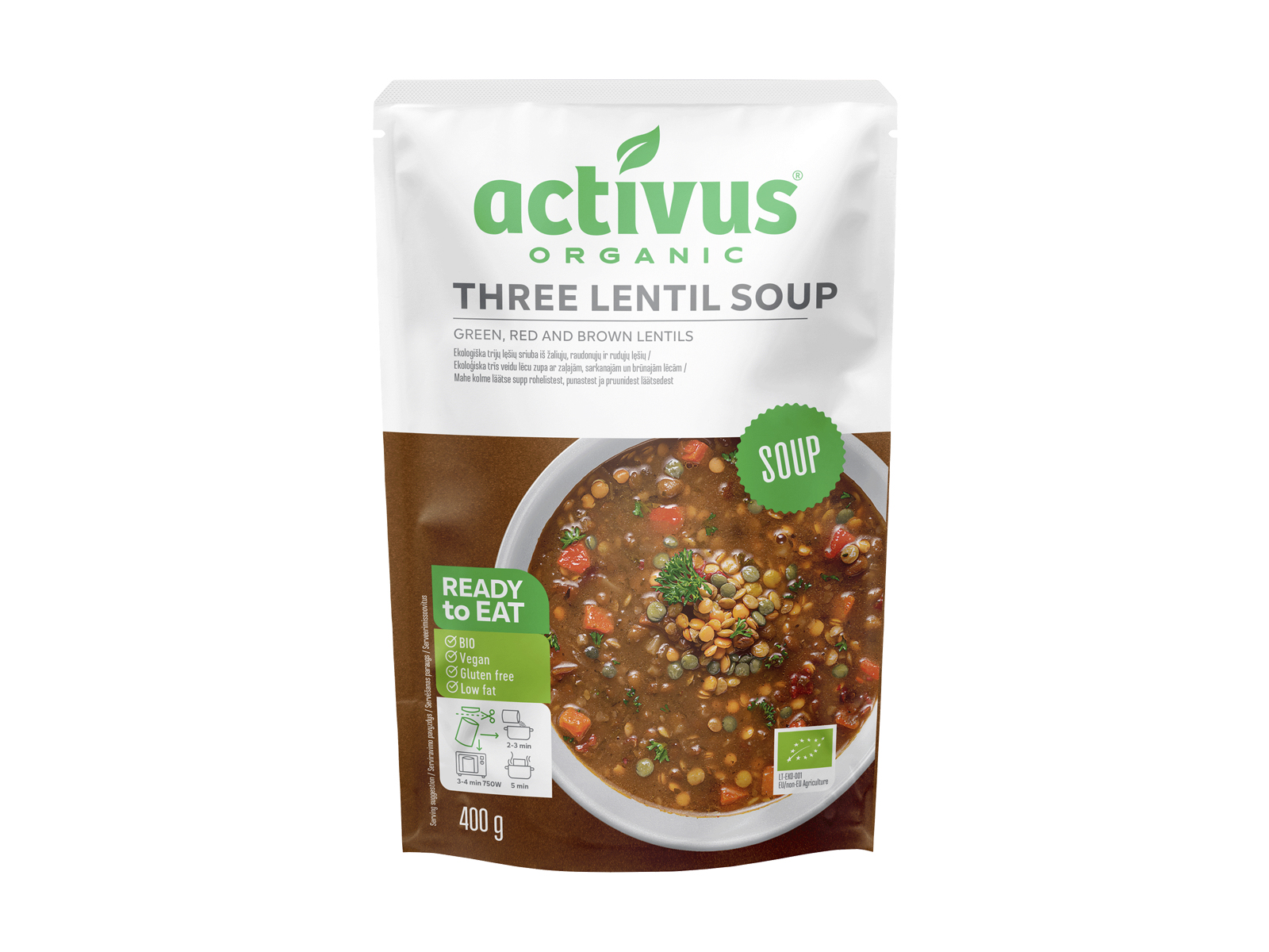 BIO ACTIVUS LENCSELEVES - ZÖLD, VÖRÖS, BARNA 400G