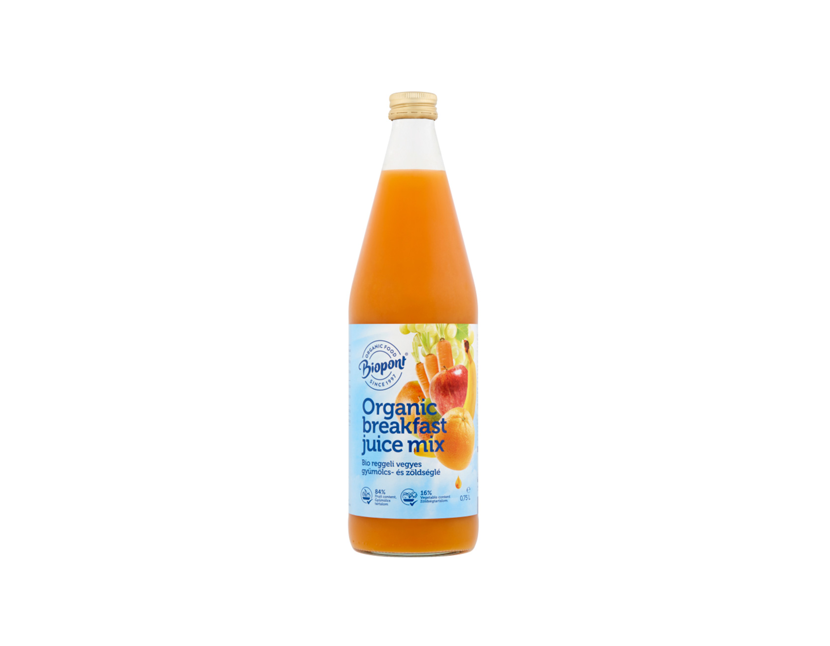 BIO BIOPONT REGGELI VEGYES GYÜMÖLCS ÉS ZÖLDSÉGLÉ 750ML