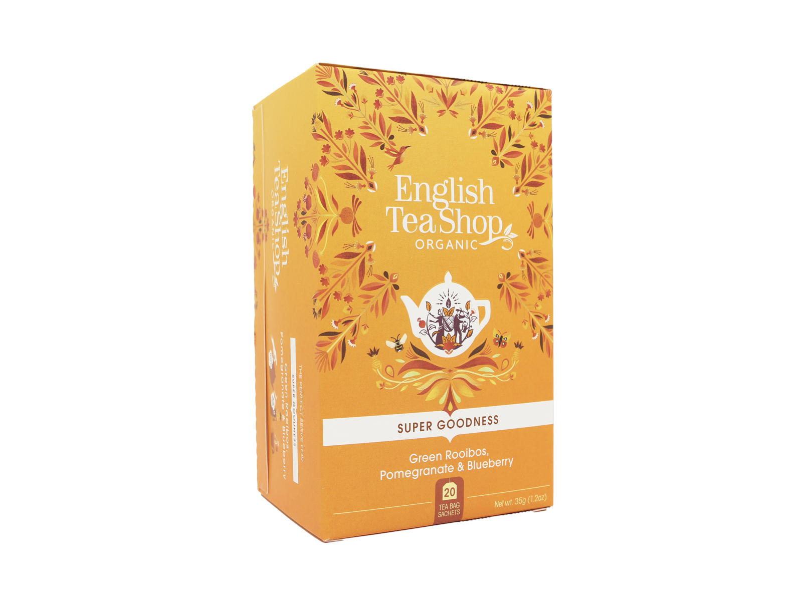 BIO ETS TEA ZÖLD ROOIBOS TEA, GRÁNÁTALMÁVAL ÉS ÁFONYÁVAL FILTERES 20DB