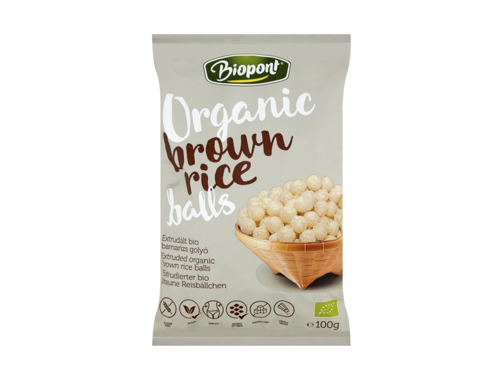 BIO BIOPONT EXTRUDÁLT BARNA RIZSGOLYÓ ENYHÉN SÓS 100G