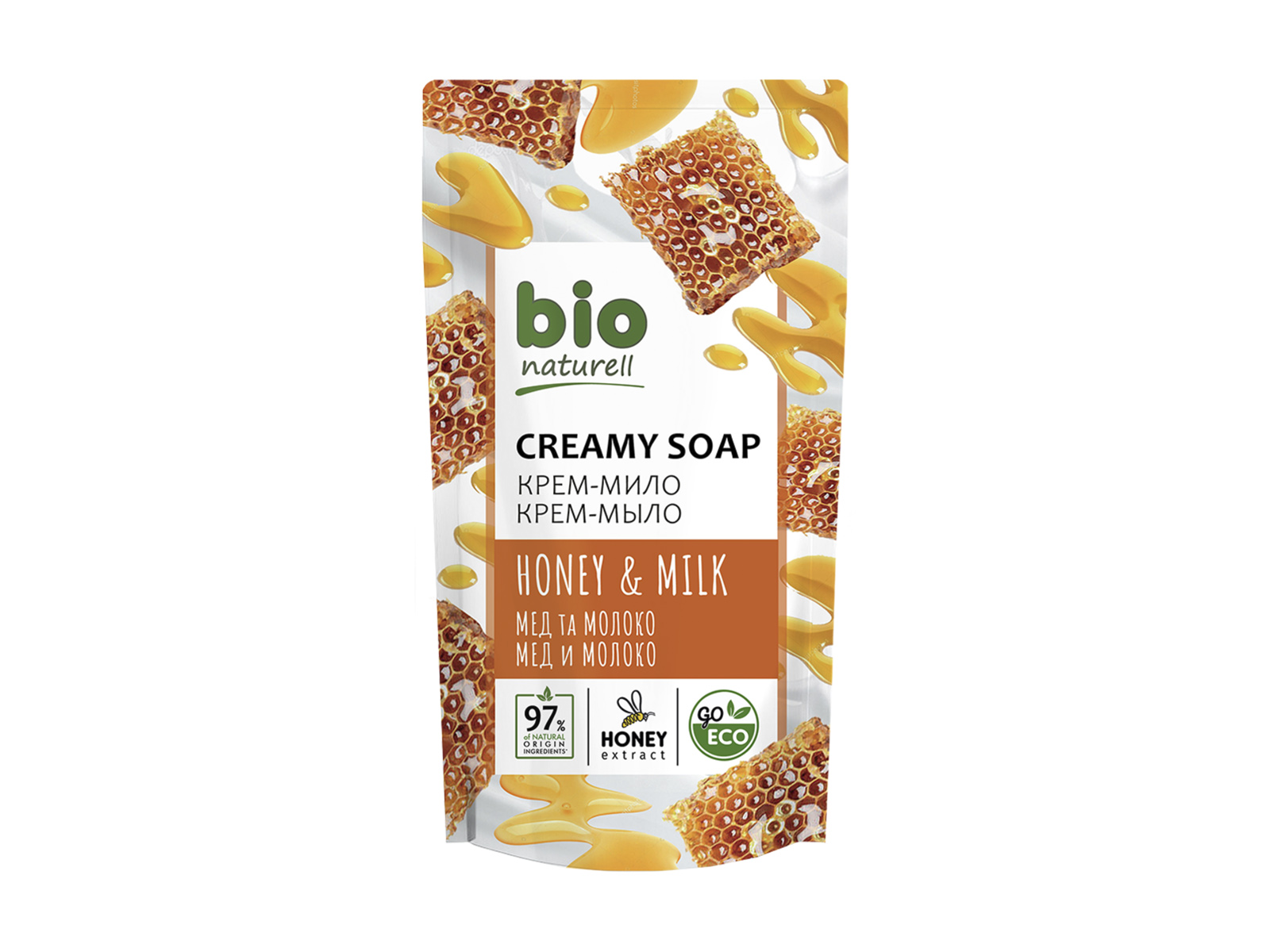 BIO NATURELL FOLYÉKONY KRÉMSZAPPAN UTÁNTÖLTŐ - MÉZ ÉS TEJ 460ML