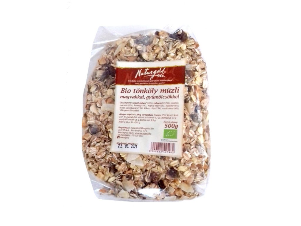 BIO NATURGOLD TÖNKÖLY MÜZLI MAGVAKKAL GYÜMÖLCSÖKKEL 500G