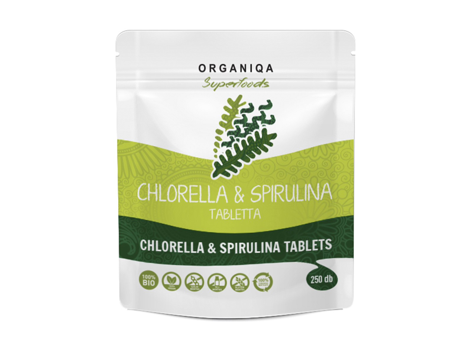 BIO ORGANIQA CHLORELLA & SPIRULINA ÉTREND-KIEGÉSZÍTŐ TABLETTA 250DB