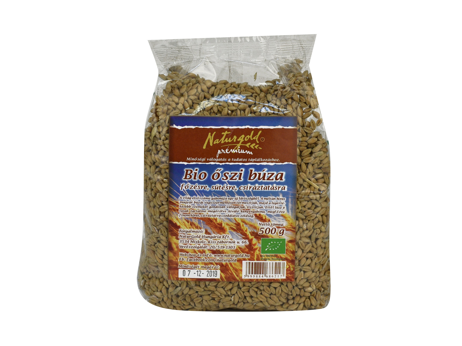 BIO NATURGOLD ŐSZI BÚZA FŐZÉSRE/SÜTÉSRE/CSÍRÁZTATÁSHOZ 500G
