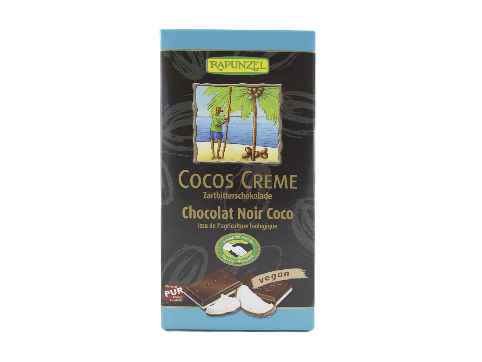 BIO RAPUNZEL KÓKUSZKRÉMES FÉLÉDES RIZSTEJES CSOKOLÁDÉ 100G