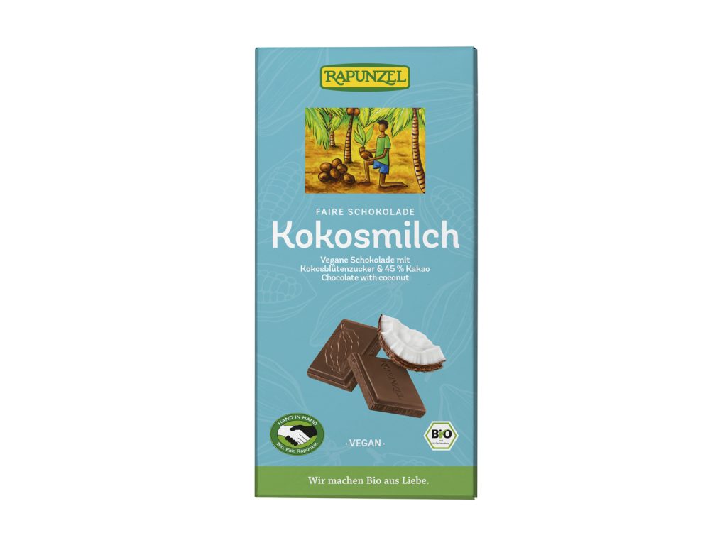 BIO RAPUNZEL KÓKUSZTEJES CSOKOLÁDÉ KÓKUSZVIRÁGCUKORRAL 80G