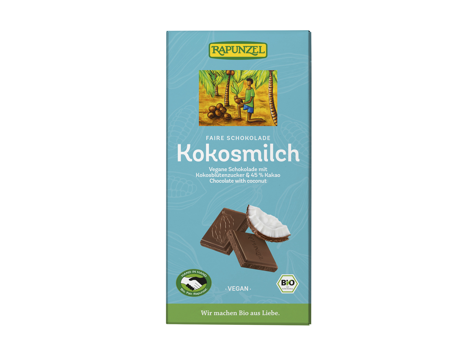 BIO RAPUNZEL KÓKUSZTEJES CSOKOLÁDÉ KÓKUSZVIRÁGCUKORRAL 80G