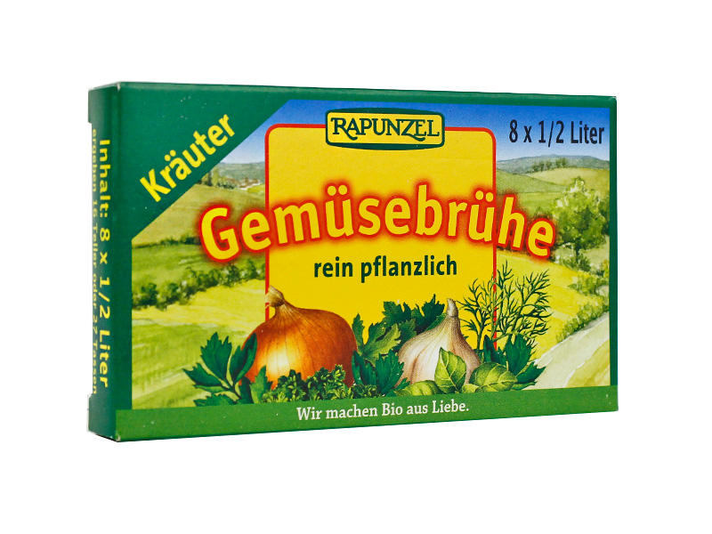 BIO RAPUNZEL ZÖLDSÉGLEVES KOCKA ZÖLDFŰSZEREKKEL 68G