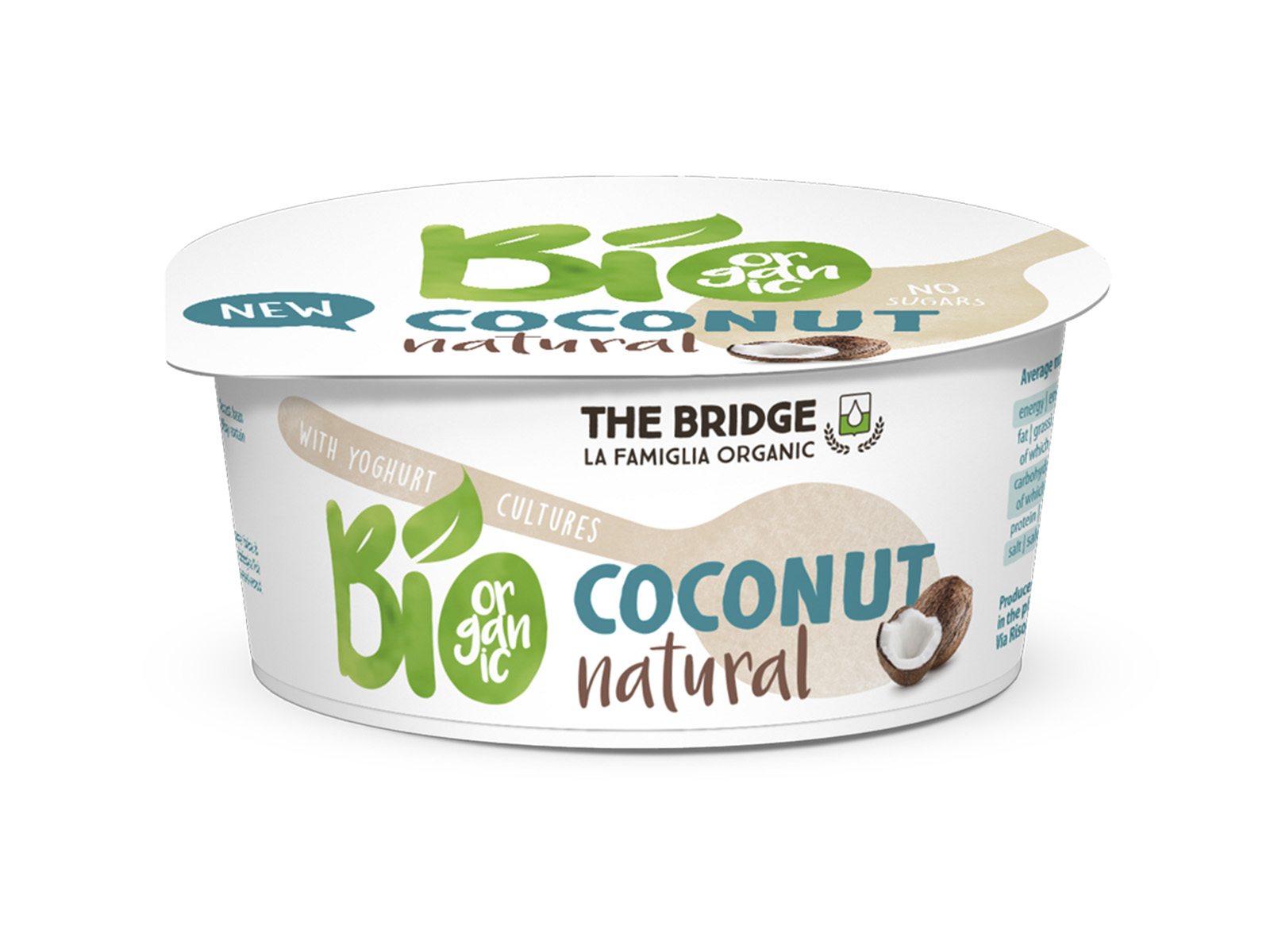 BIO THE BRIDGE NATÚR KÓKUSZJOGHURT (GLUTÉNMENTES) 125G [H]