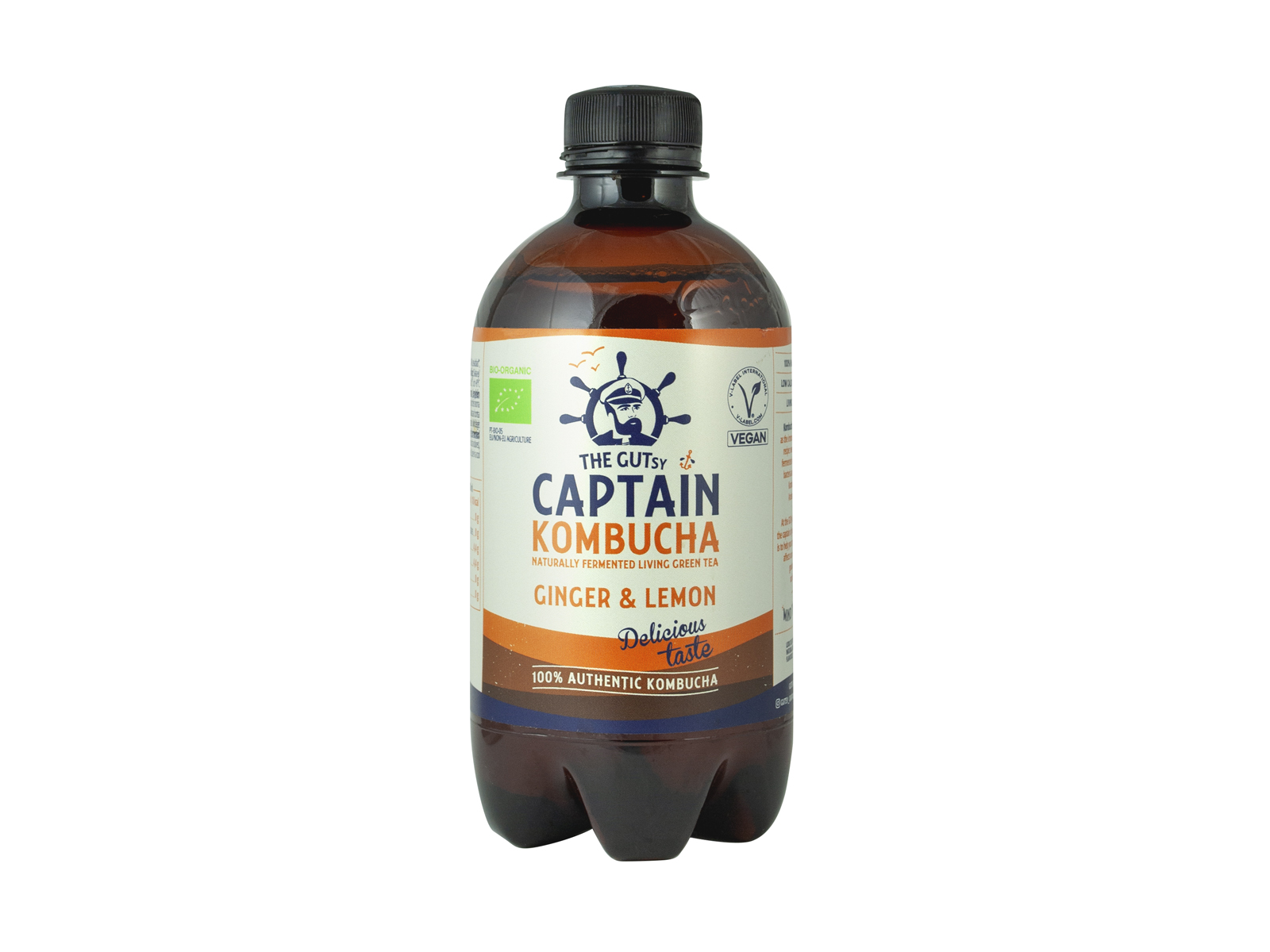BIO THE GUTSY CAPTAIN KOMBUCHA ÉLŐFLÓRÁS ITAL GYÖMBÉR-CITROMOS 400ML DRS+50FT BETÉTDÍJ