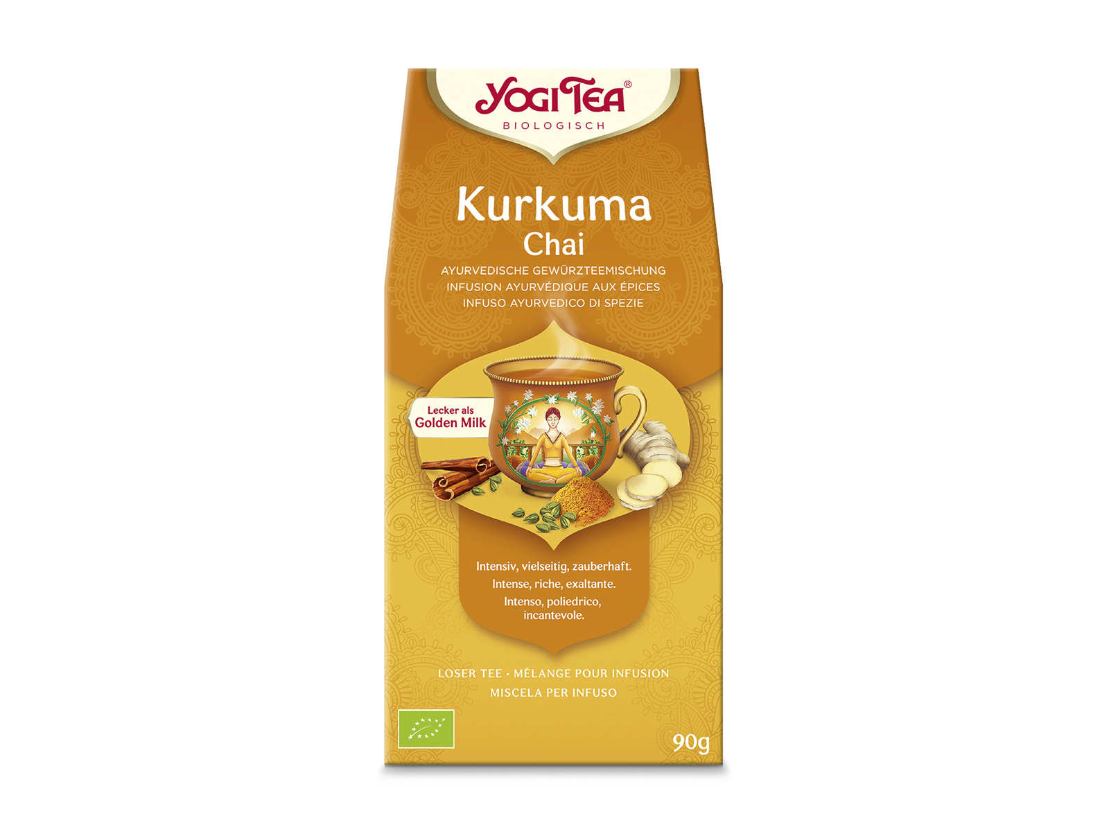 BIO YOGI TEA KURKUMA CHAI SZÁLAS TEA 90G