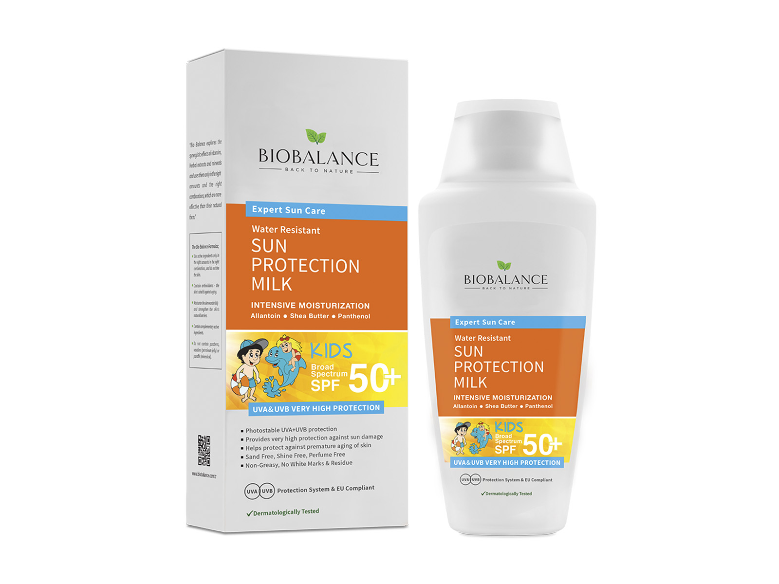 BIOBALANCE NAPTEJ GYEREKEKNEK SPF 50+ SZÉLES SPEKTRUMÚ VÉDELEMMEL, VÍZÁLLÓ 150ML