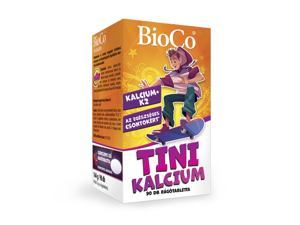 BIOCO TINI KALCIUM PLUSZ K2 RÁGÓTABLETTA 90DB