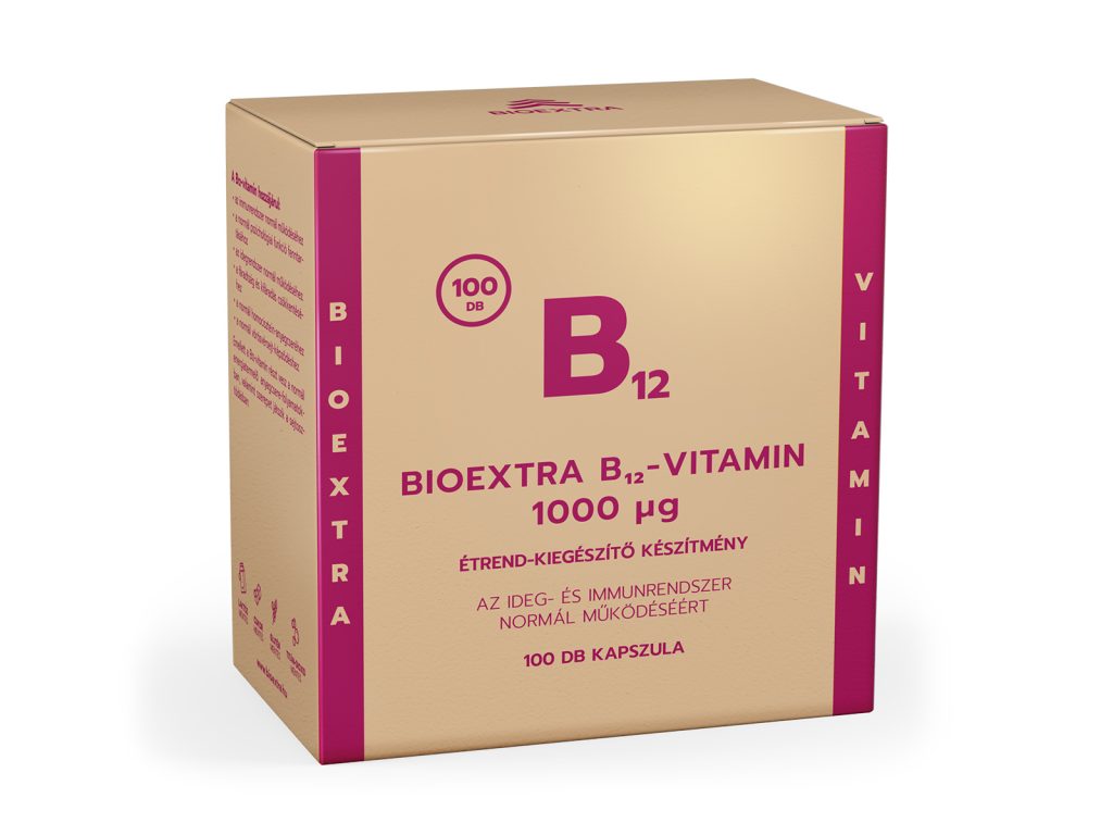 BIOEXTRA B12-VITAMIN 1000 MMG ÉTREND-KIEGÉSZÍTŐ KAPSZULA 100DB