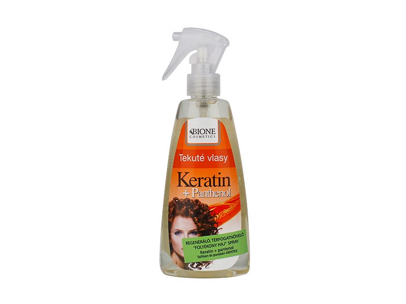 BIONE KERATIN + PANTHENOL FOLYÉKONY HAJREGENERÁLÓ TÉRFOGATNÖVELŐ SPRAY  260ML