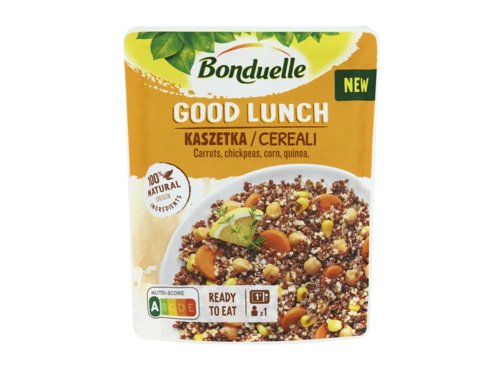 BONDUELLE GOOD LUNCH QUINOA, CSICSERIBORSÓ, SÁRGARÉPA ÉS KUKORICA 250G