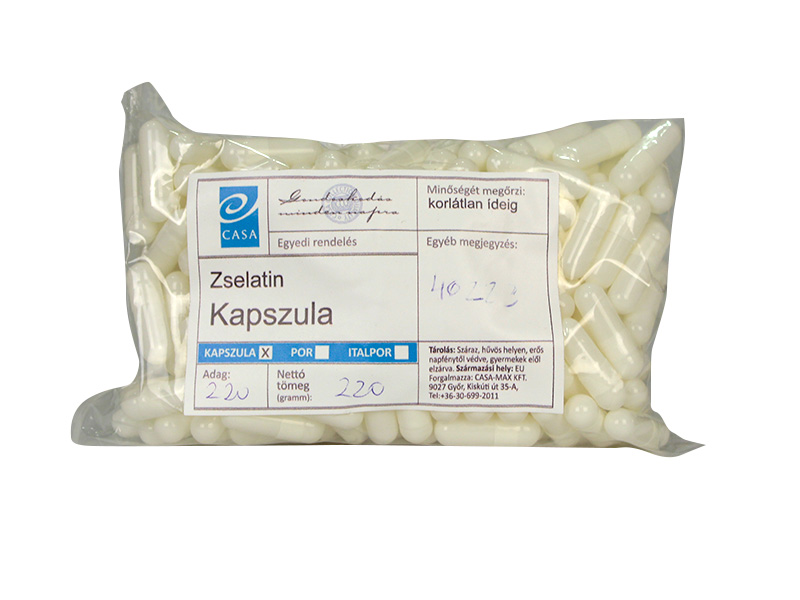 CASA ÜRES ZSELATIN KAPSZULA 220DB