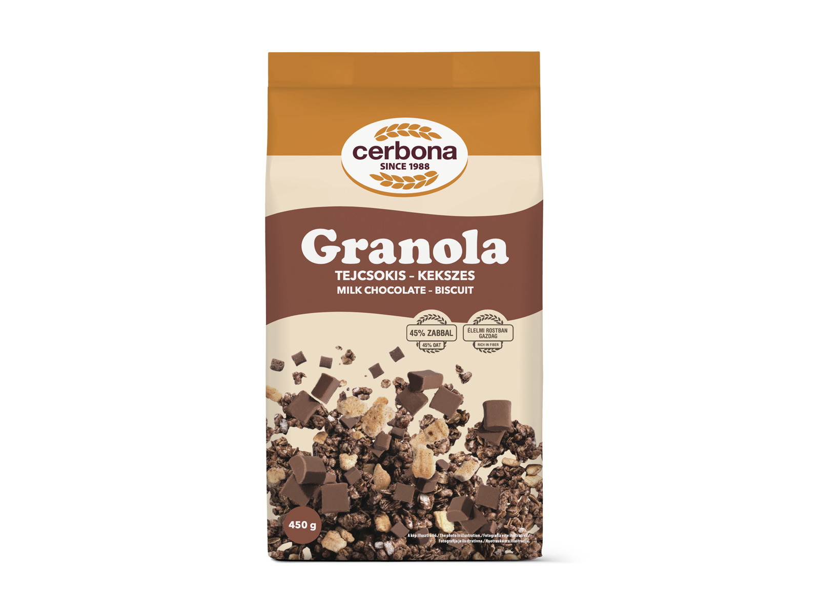 CERBONA TEJCSOKIS-KEKSZES GRANOLA 450G