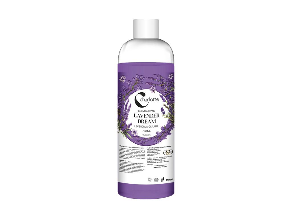 CHARLOTTE KRÉMSZAPPAN LAVENDER DREAM LEVENDULA OLAJJAL UTÁNTÖLTŐ 750ML