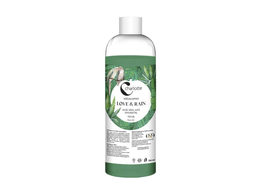 CHARLOTTE KRÉMSZAPPAN LOVE&RAIN ALOE VERA JUICE KIVONATTAL UTÁNTÖLTŐ 750ML