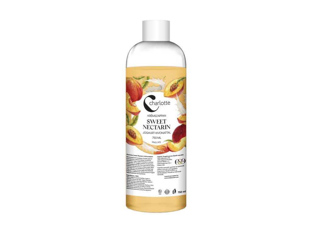 CHARLOTTE KRÉMSZAPPAN SWEET NECTARIN JOGHURT KIVONATTAL UTÁNTÖLTŐ 750ML