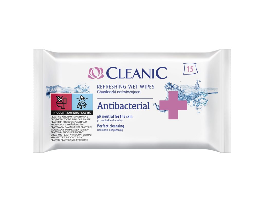 CLEANIC ANTIBAKTERIÁLIS FRISSÍTŐ TÖRLŐKENDŐ - ANTIBACTERIAL 15DB