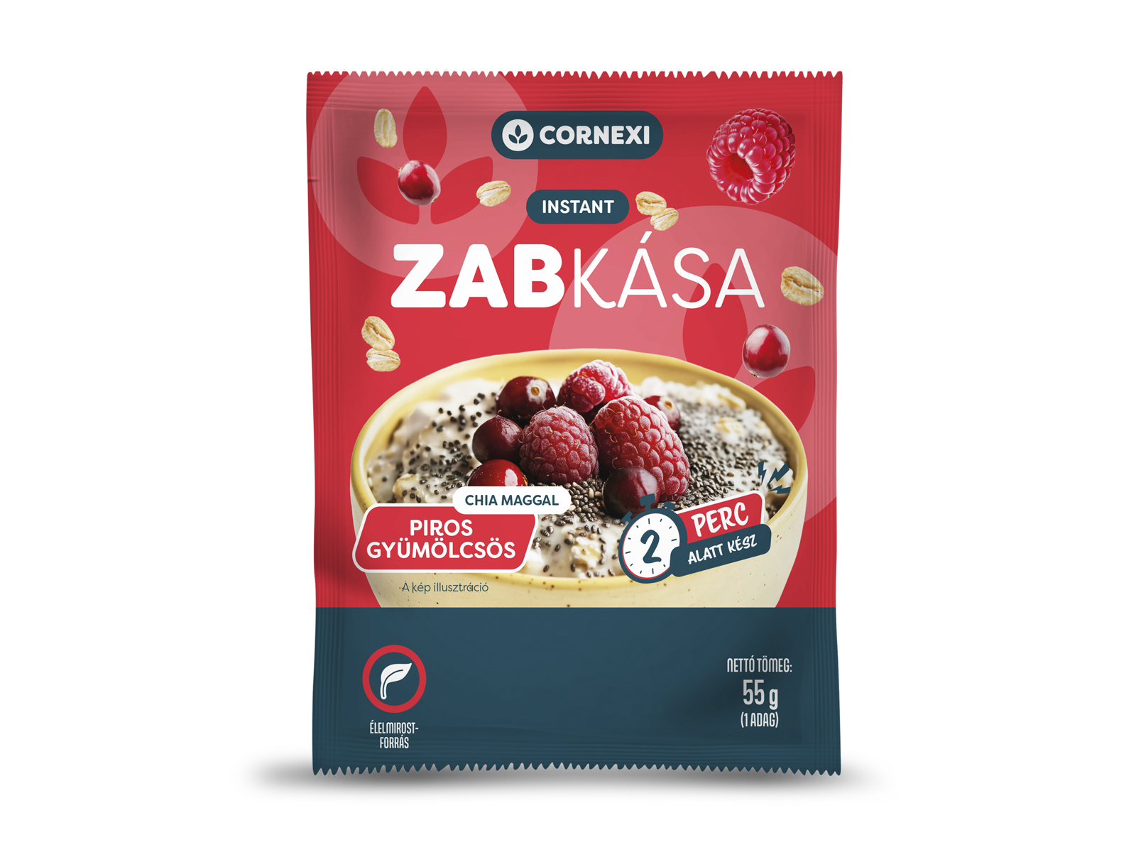CORNEXI ZABKÁSA PIROSGYÜMÖLCSÖS CHIA MAGGAL 55G