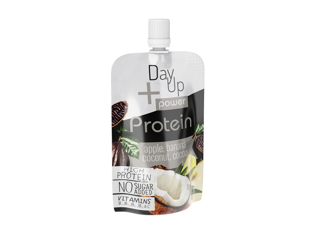 DAYUP POWER PROTEIN ALMAPÜRÉ BANÁNNAL, KÓKUSSZAL, KAKAÓVAL, 100G