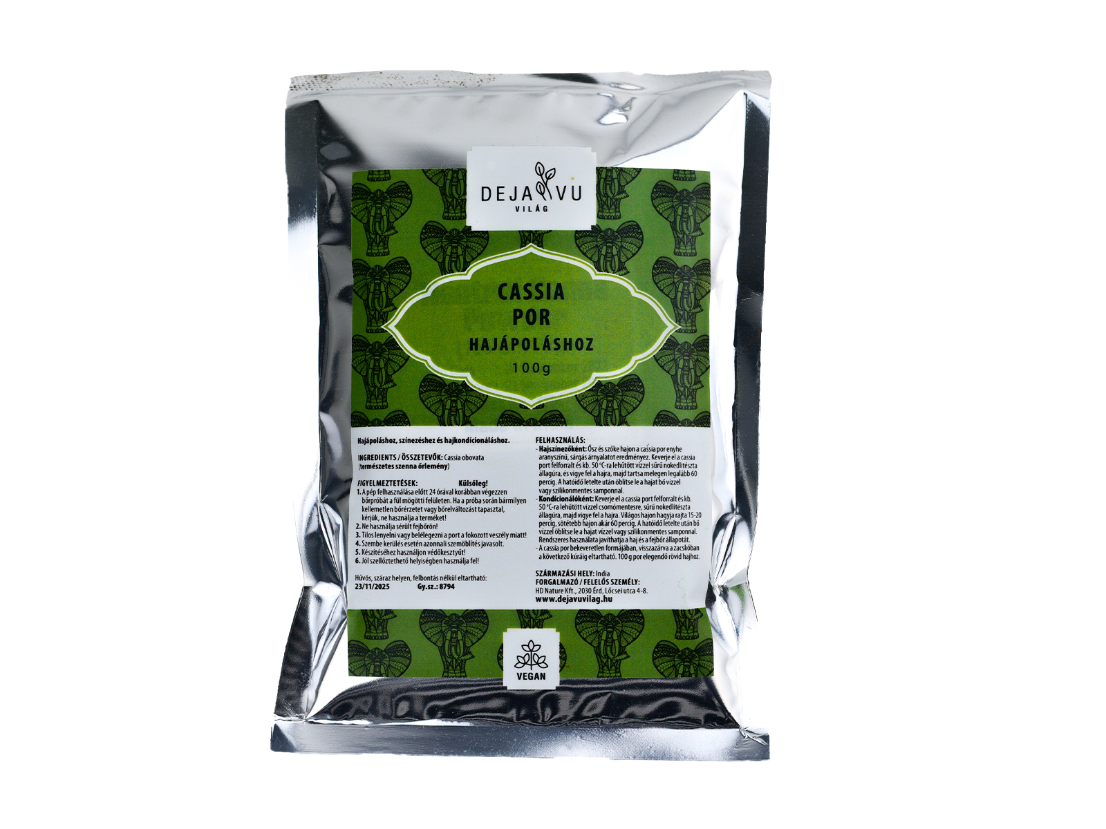 DEJA VU VILÁG CASSIA POR HAJÁPOLÁSHOZ 100G