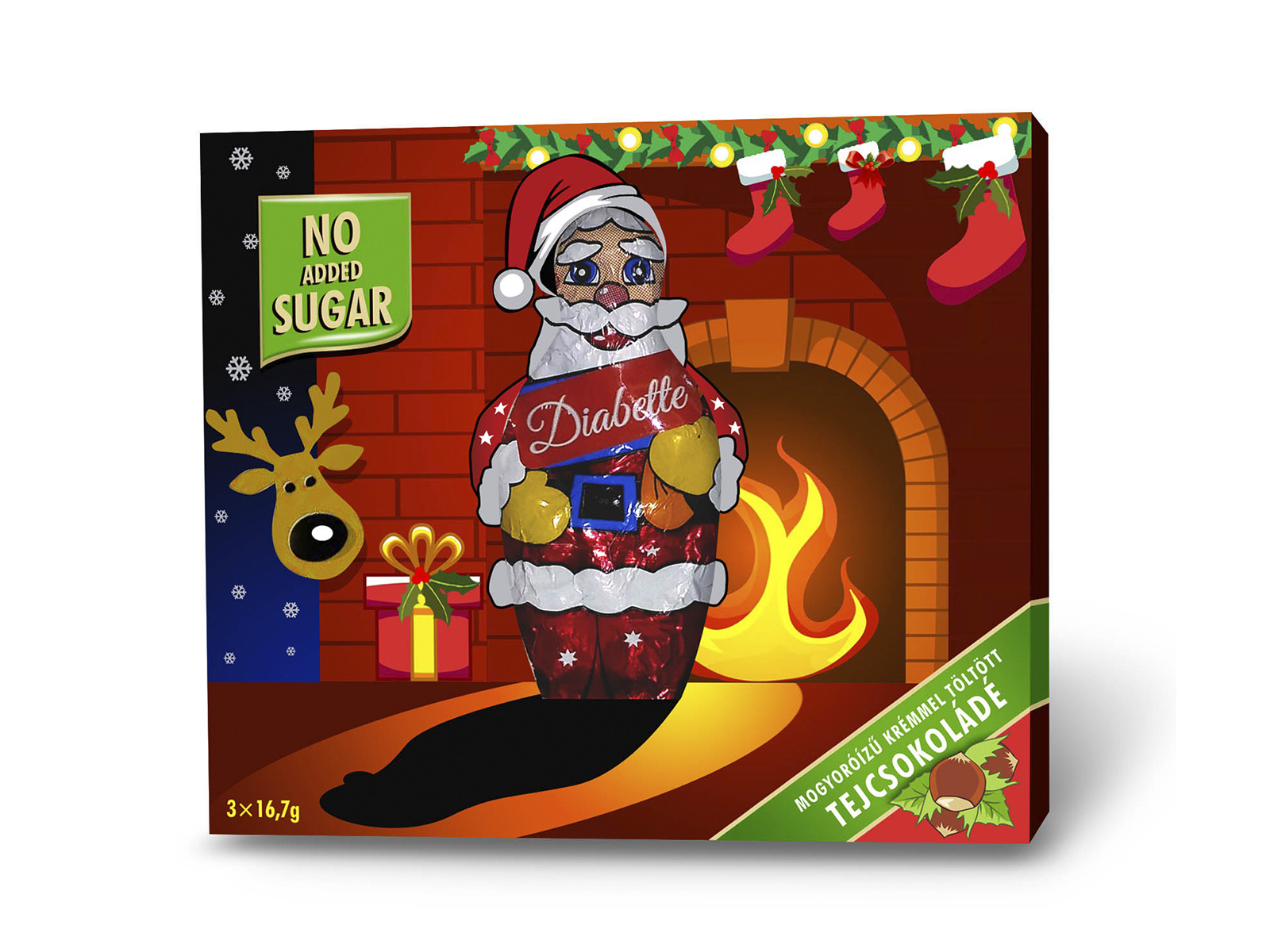 DIBETTE NAS MOGYORÓÍZŰ TEJCSOKOLÁDÉ MIKULÁS FIGURA HCN ERITRITTEL 50G