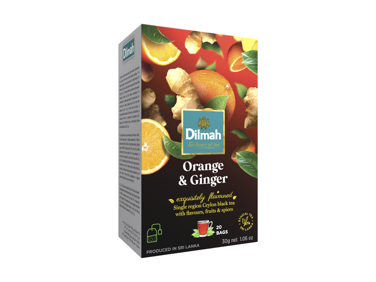DILMAH TEA ORANGE&GINGER AROMÁS FEKETE 30G