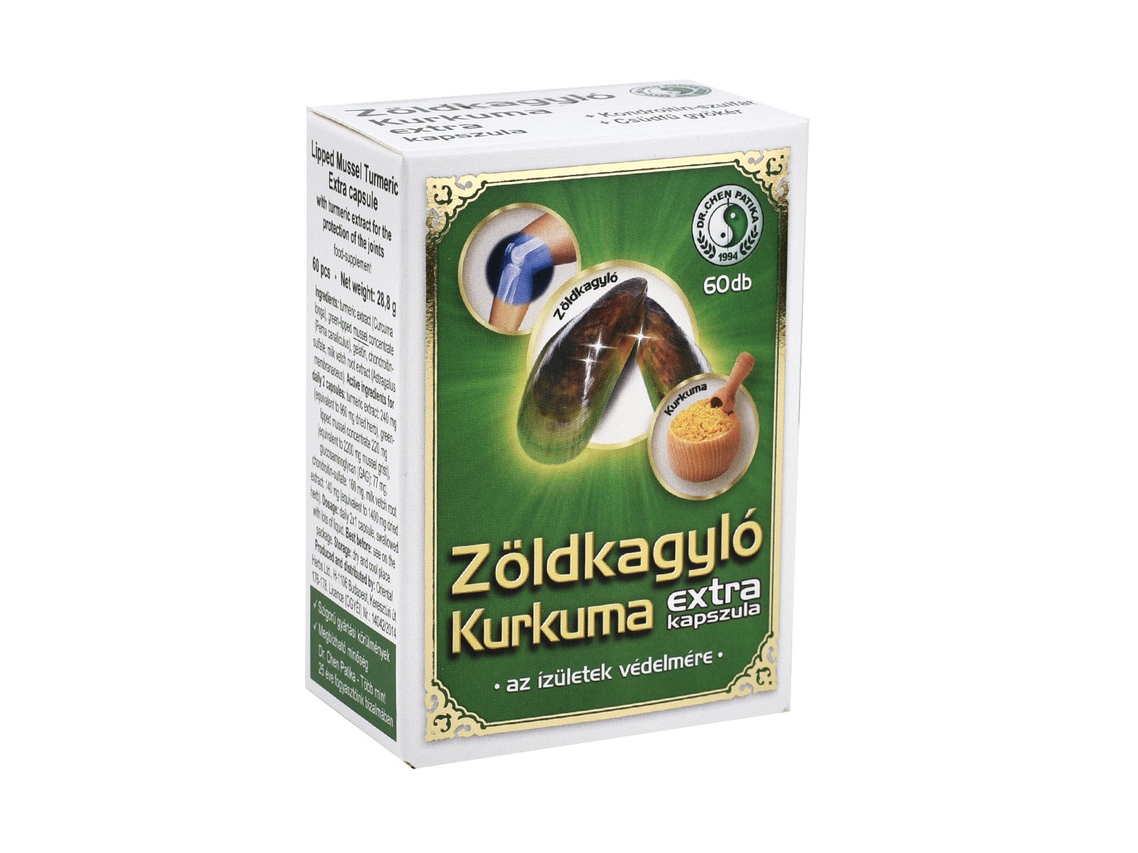 DR.CHEN ZÖLDKAGYLÓ KURKUMA KAPSZULA EXTRA 60DB