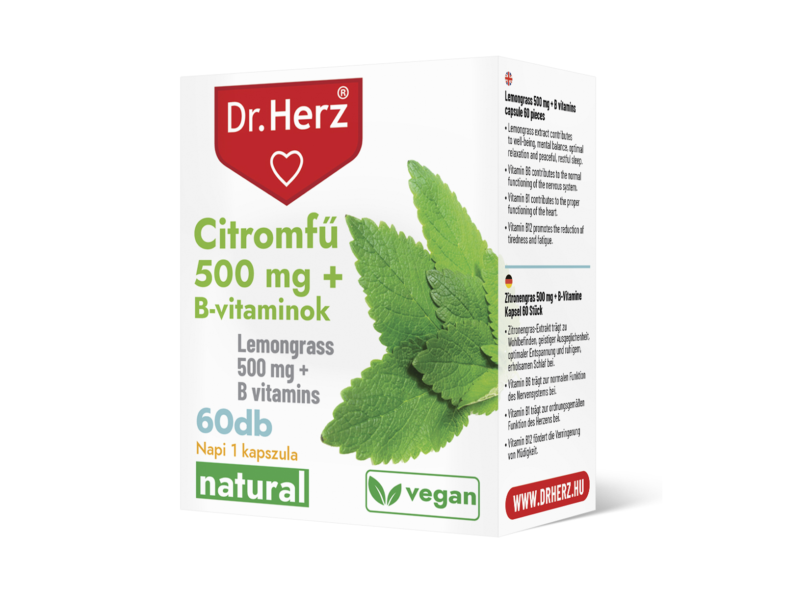 DR. HERZ CITROMFŰ 500MG + B-VITAMINOK KAPSZULA 60DB