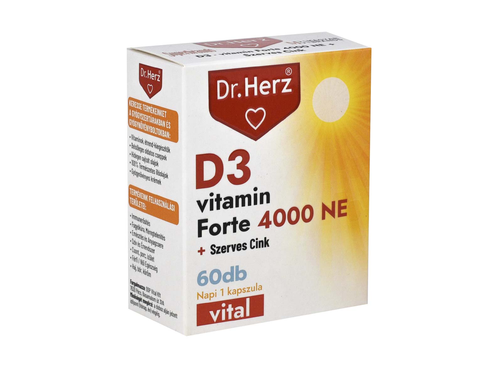 DR. HERZ D3-VITAMIN 4000 NE+SZERVES CINK KAPSZULA 60DB