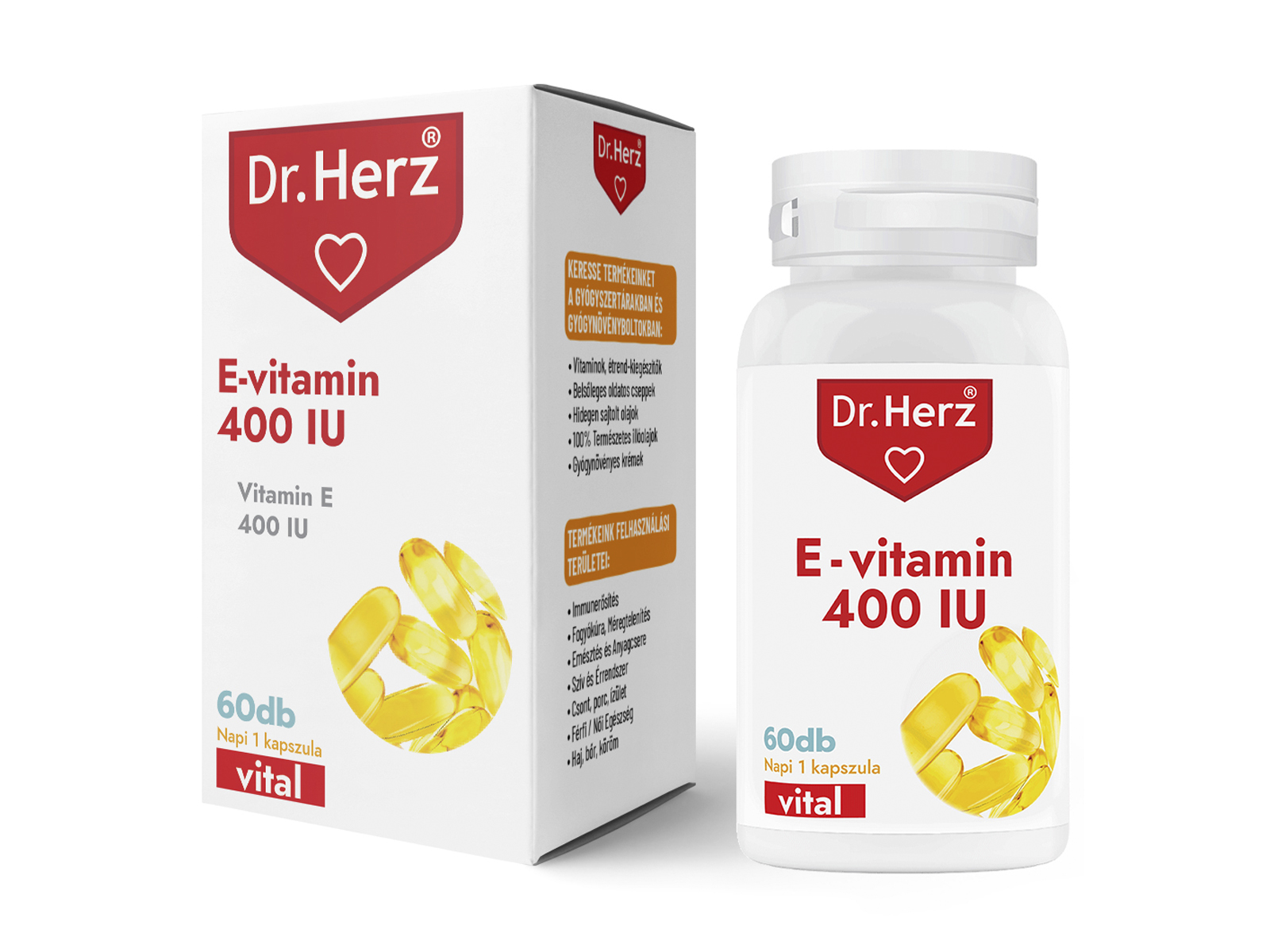DR. HERZ E-VITAMIN 400IU KAPSZULA 60DB