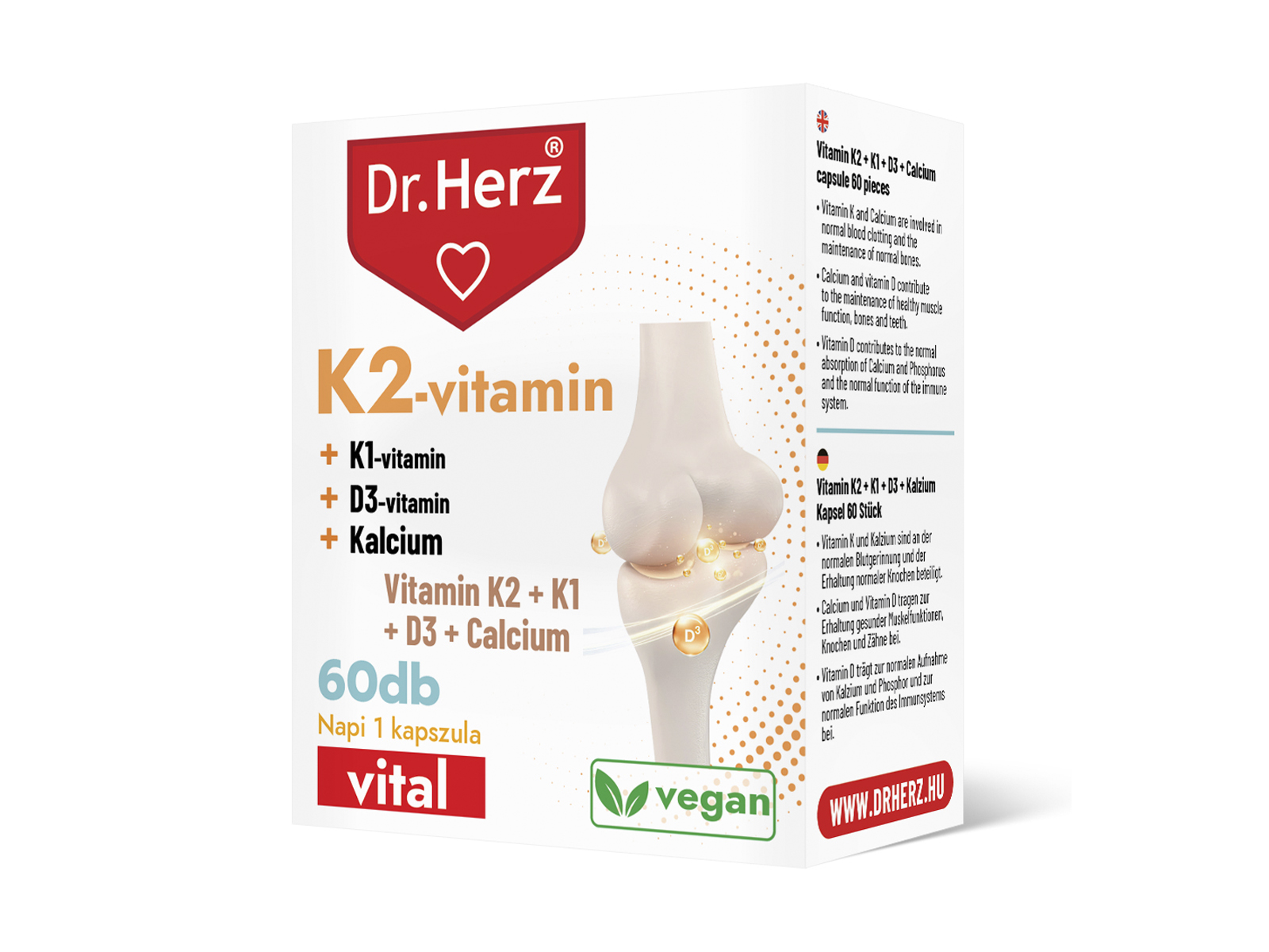 DR. HERZ K2-VITAMIN 150MCG+K1+D3+KALCIUM KAPSZULA 60DB