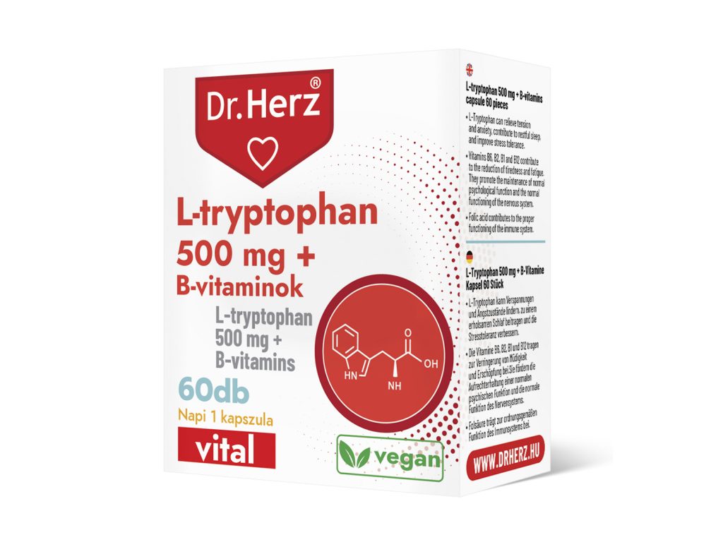 DR. HERZ L-TRYPTOPHAN 500 MG + B-VITAMINOK KAPSZULA 60DB
