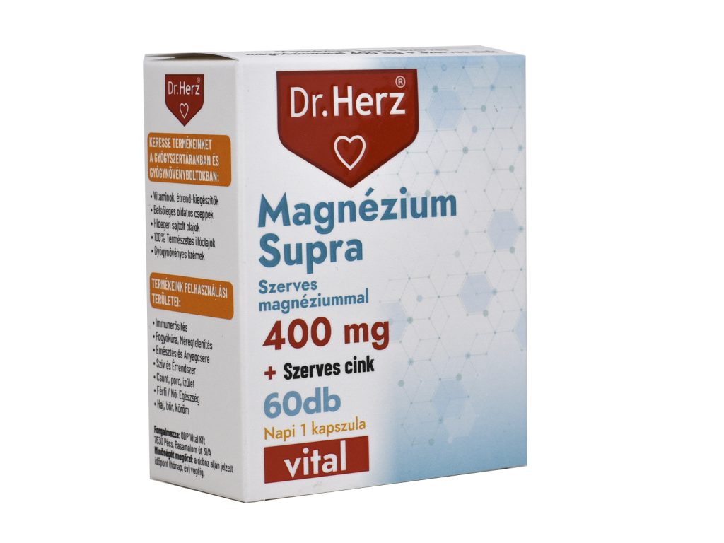 DR. HERZ MAGNÉZIUM SUPRA 400MG + SZERVES CINK KAPSZULA 60DB