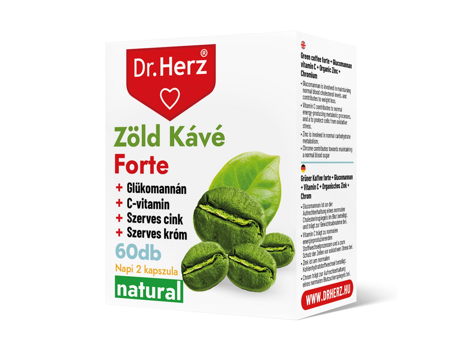 DR. HERZ ZÖLD KÁVÉ FORTE + C-VITAMIN + GLÜKOMANNÁN 60DB